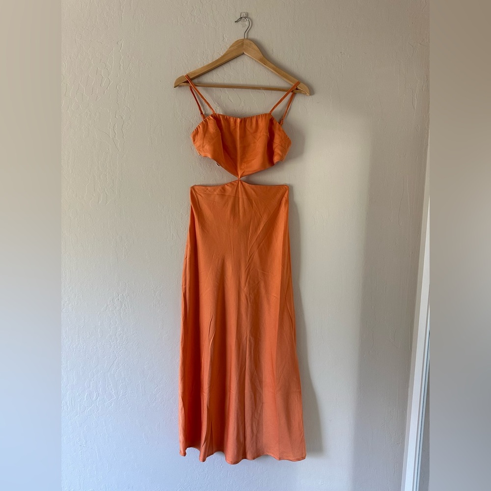 WhoIAM Orange Cutout Dress - Size 10